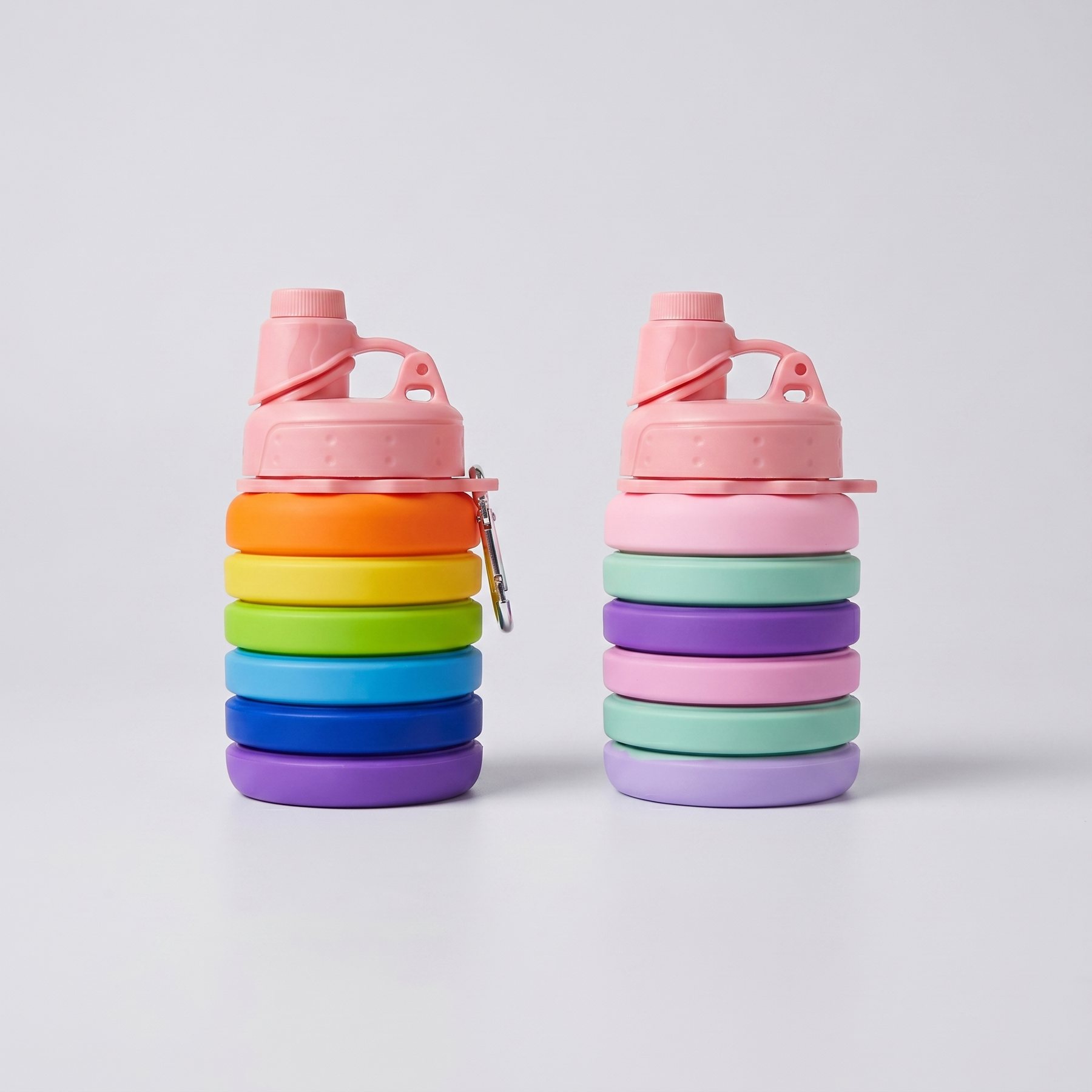 Accordion Collapsible Silicone Sports Water Bottle