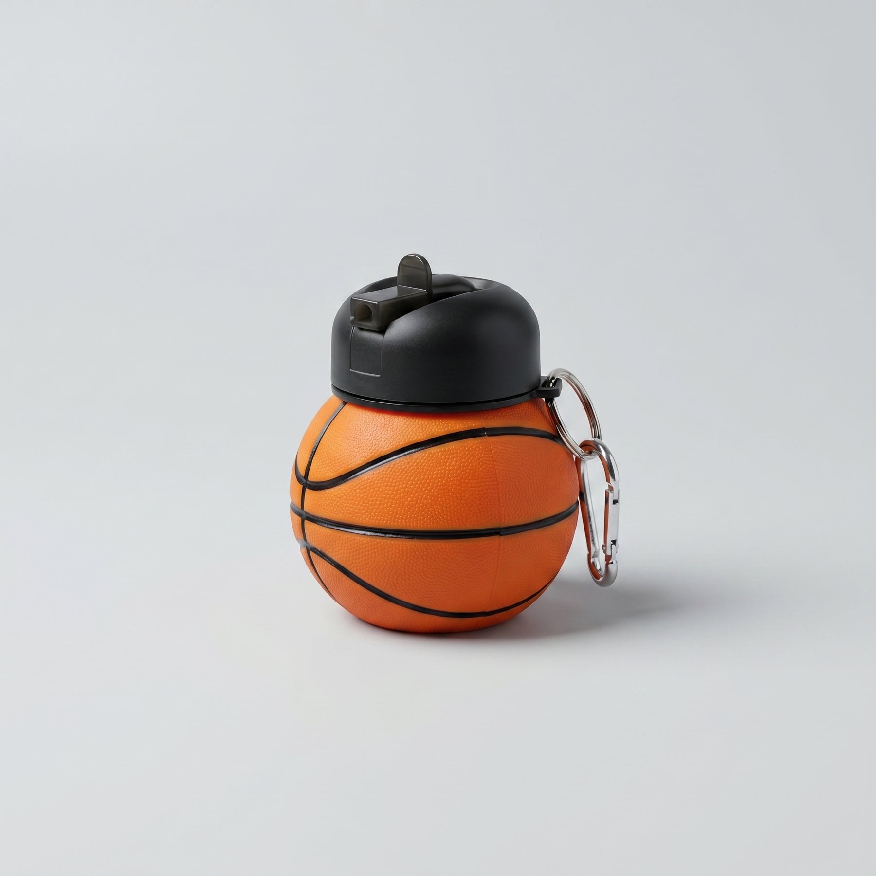 Basketball-shaped Collapsible Silicone Sports Water Bottle