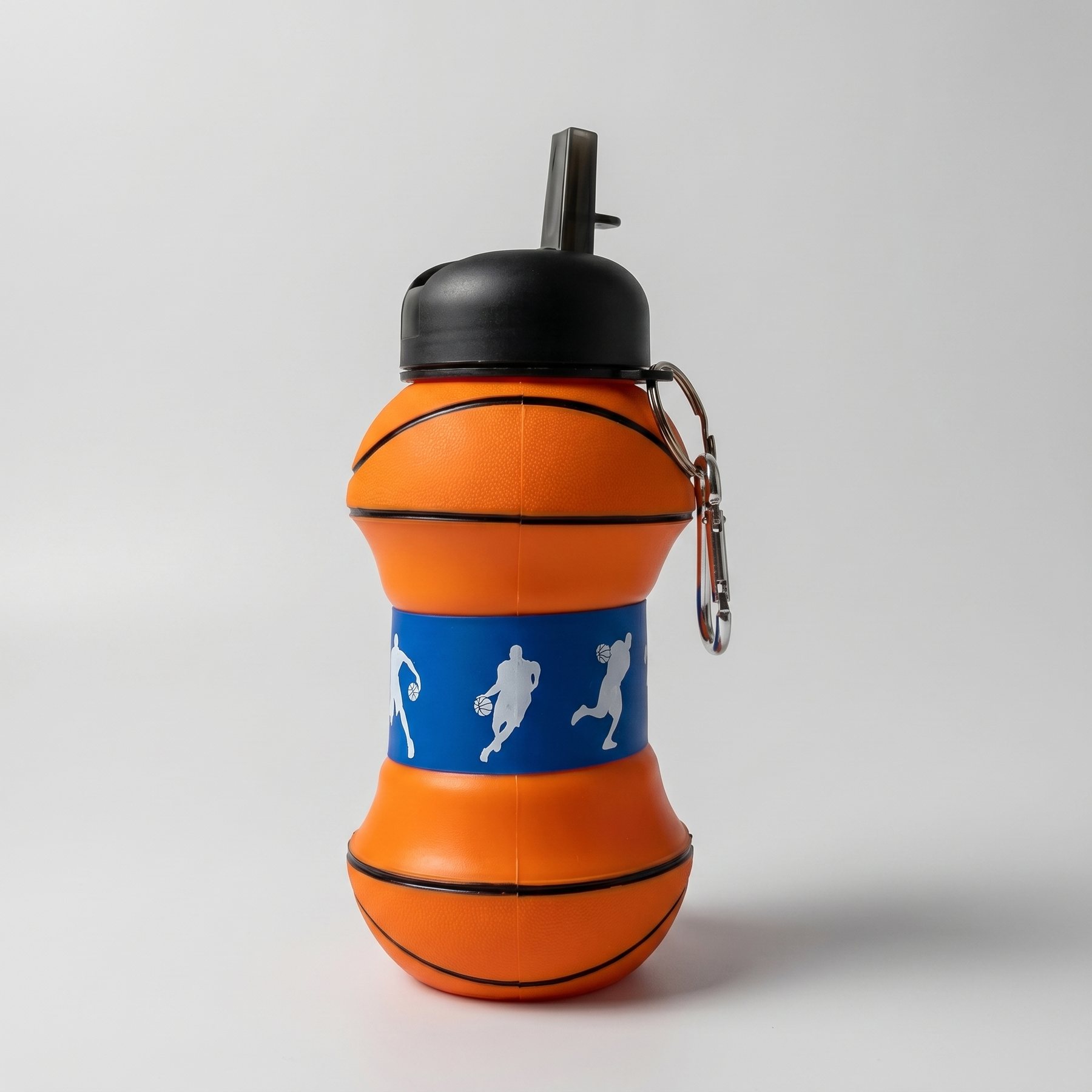 Basketball-shaped Collapsible Silicone Sports Water Bottle product image 2