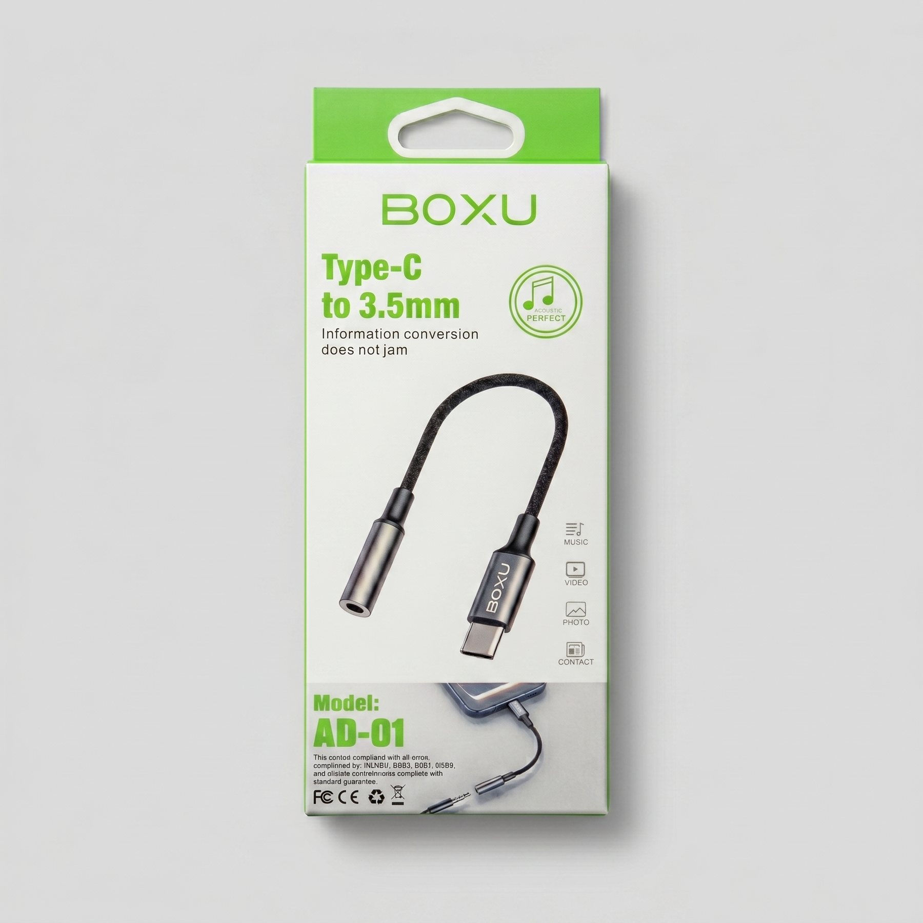 BOXU Type-C to 3.5mm Audio Adapter AD-01