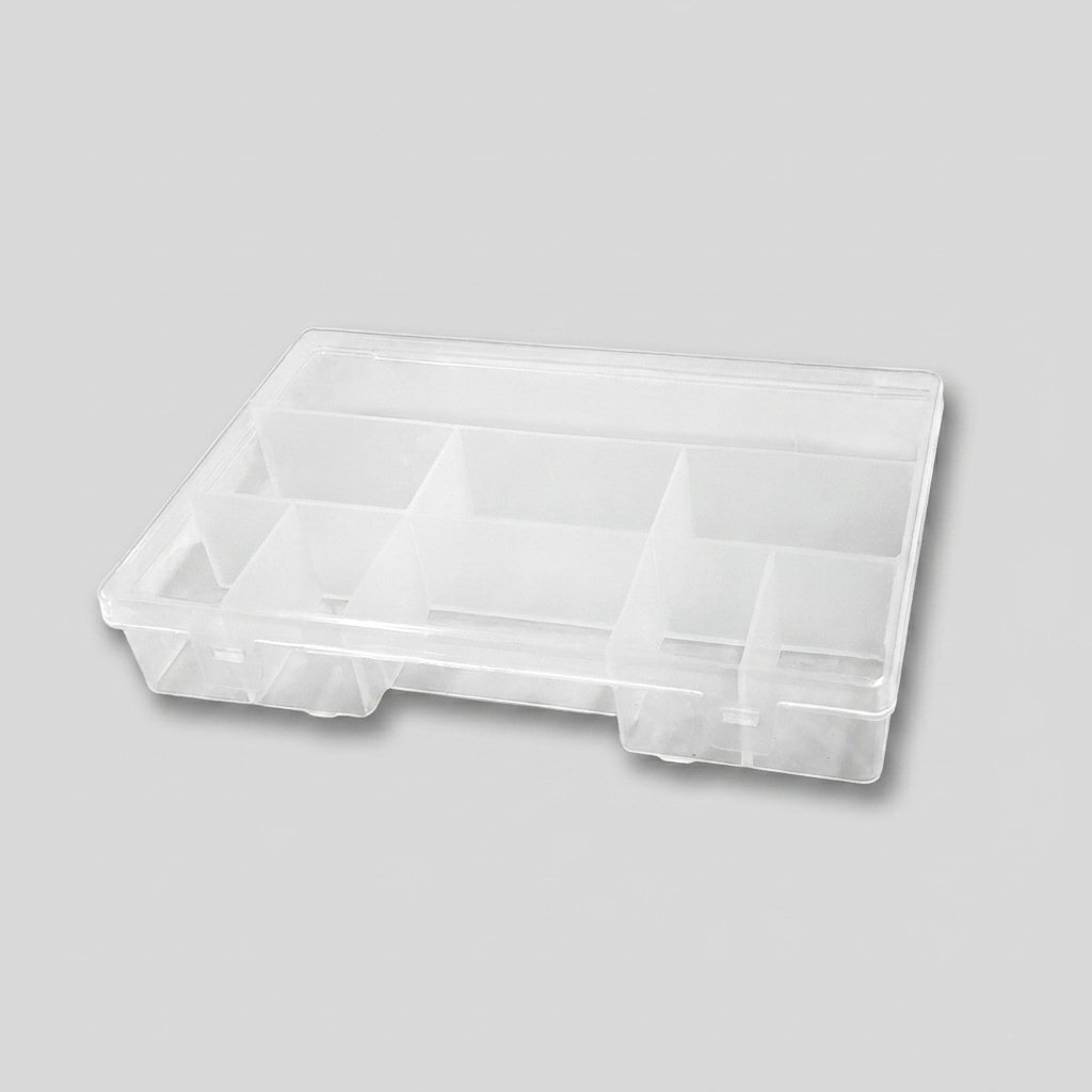 Multi-Compartment Plastic Storage Organizer Box