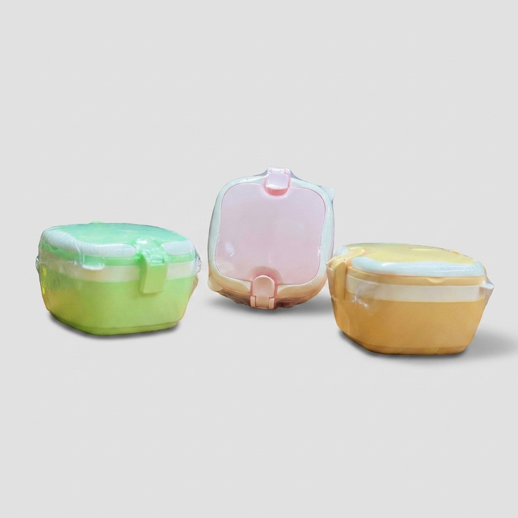 Pastel Snap-Lock Mini Food Storage Bento Containers (Set of 3)