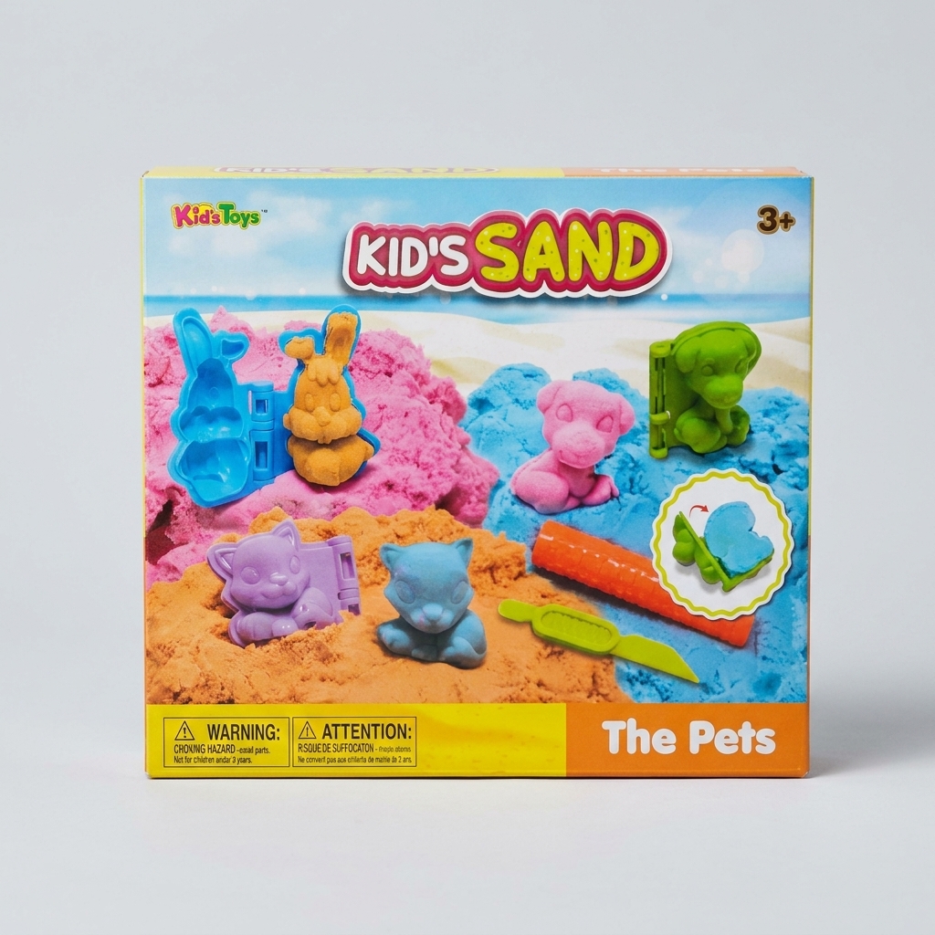 "Kid's Sand - The Pets" Kinetic Play Sand Toy Set